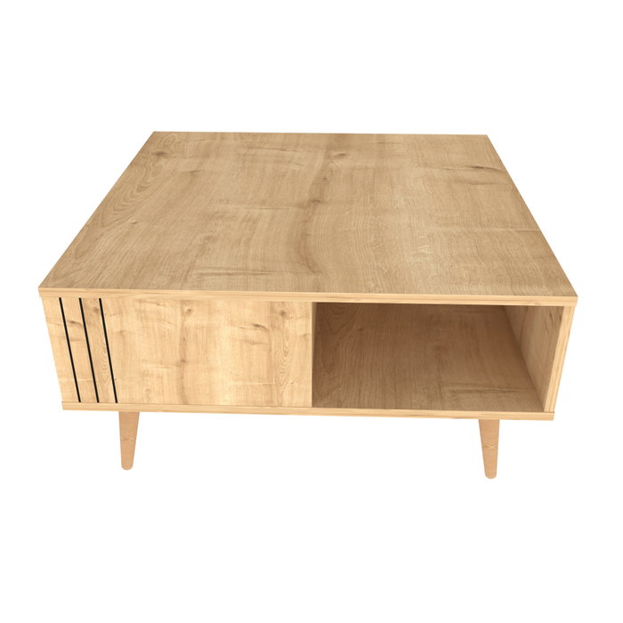 Hanah Home Mesa de Centro Roble 89.6 x 89.6 x 46.5 cm